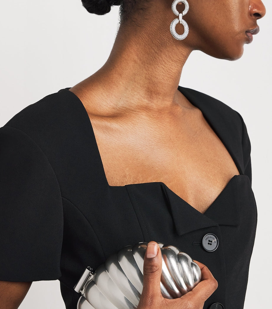 Self-Portrait Black Chiffon Skirt Maxi Dress