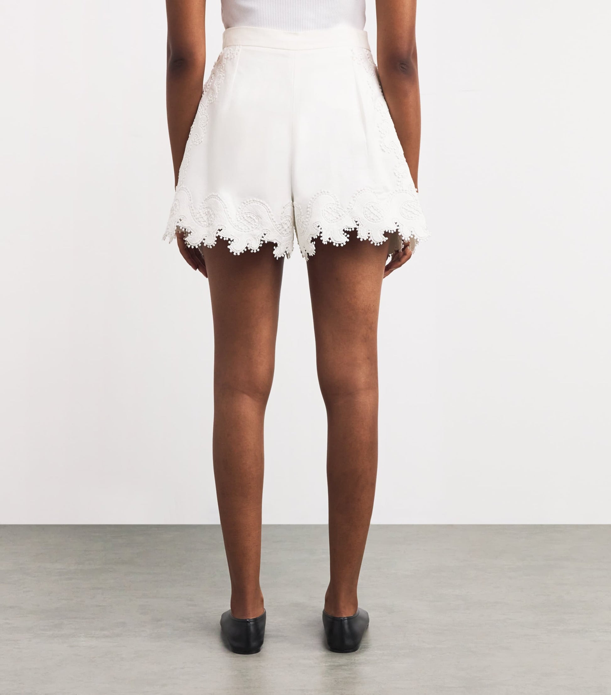 White Lace Tailored Shorts