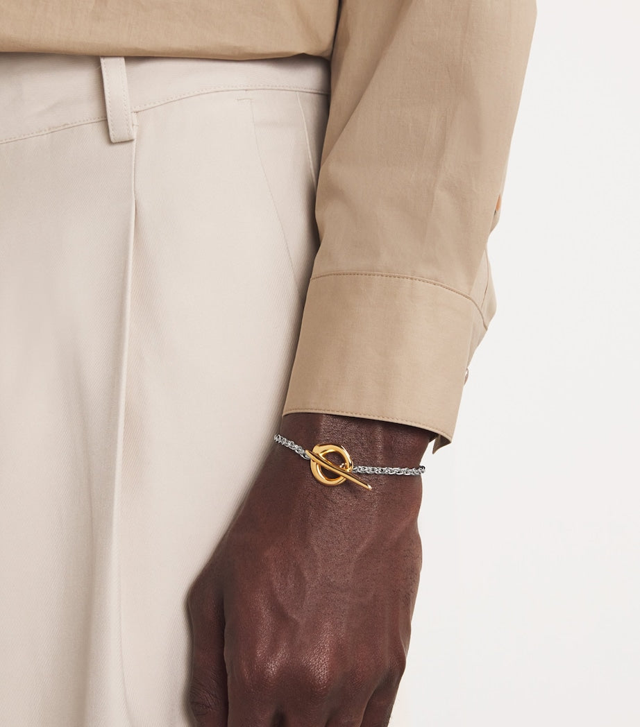 Tom Wood Sterling Silver and Gold Robin Bracelet