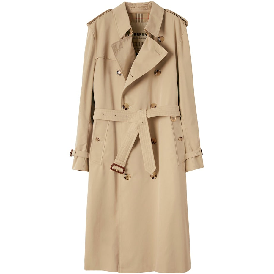 Burberry Yellow Long Kensington Heritage Trench Coat