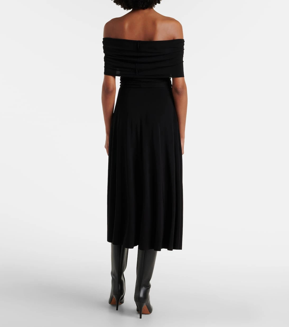 Norma Kamali - Draped off-shoulder midi dress