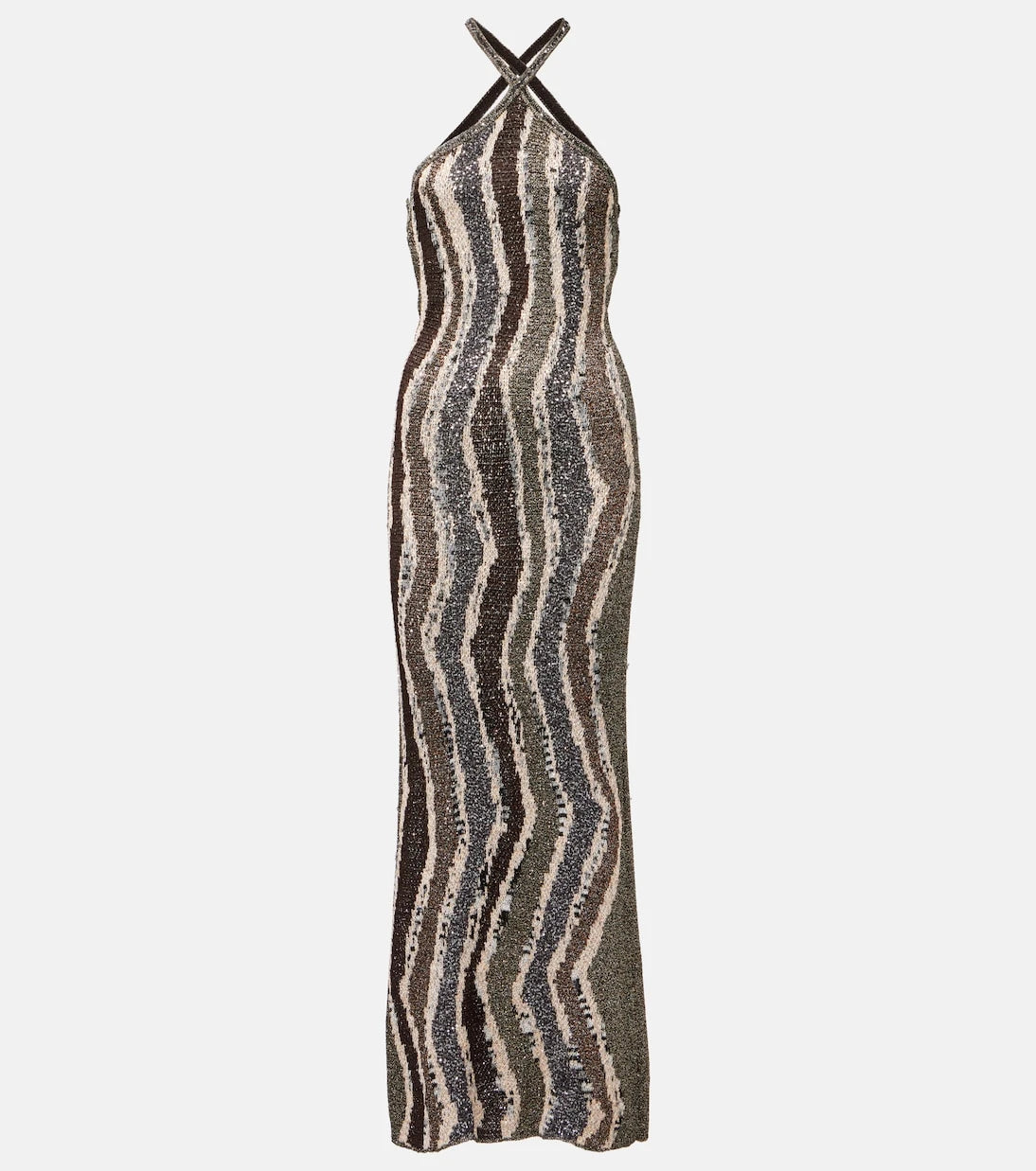 Missoni - فستان لاميه بترتر وبظهر مكشوف
