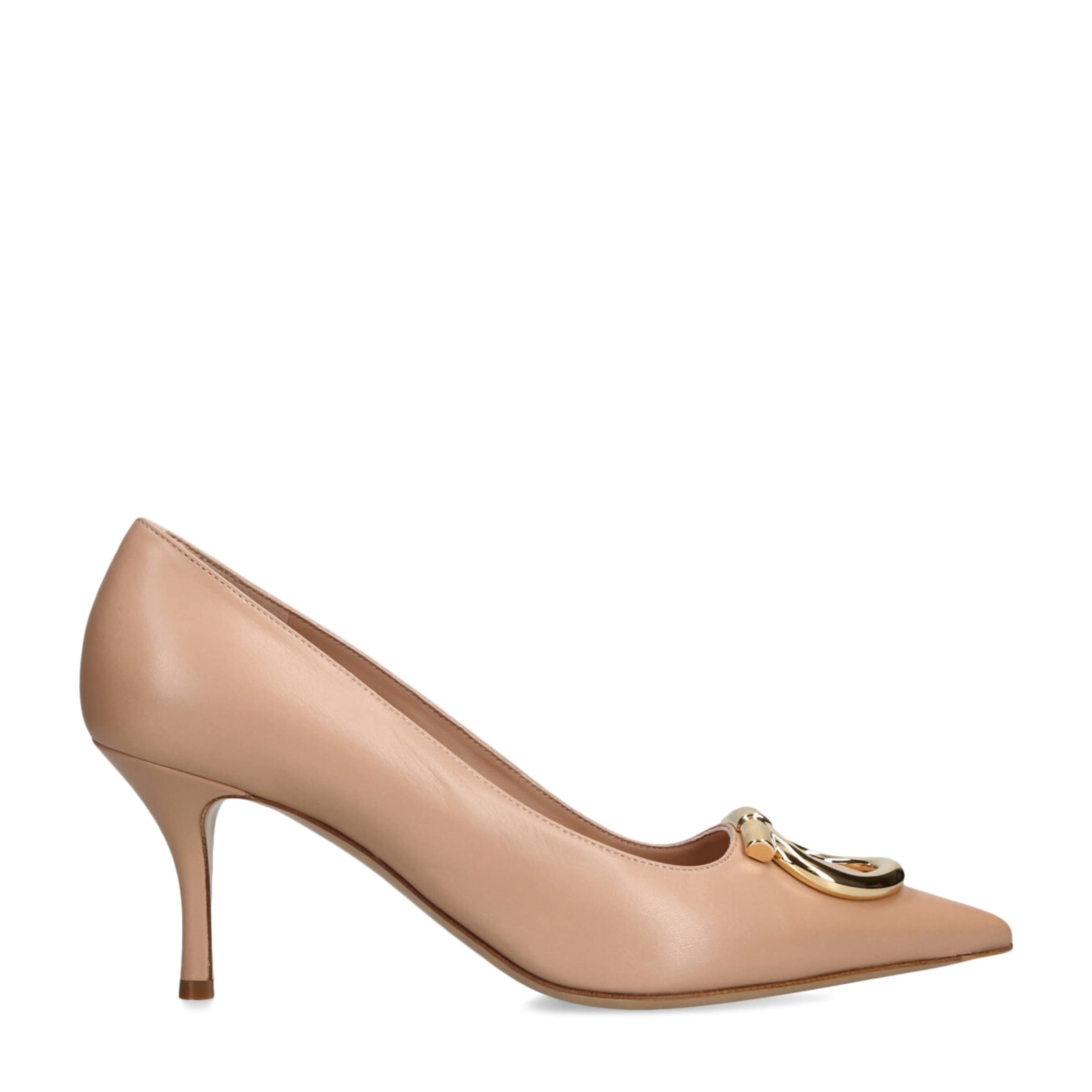 Salvatore Ferragamo Nude Leather Lara Pumps 70