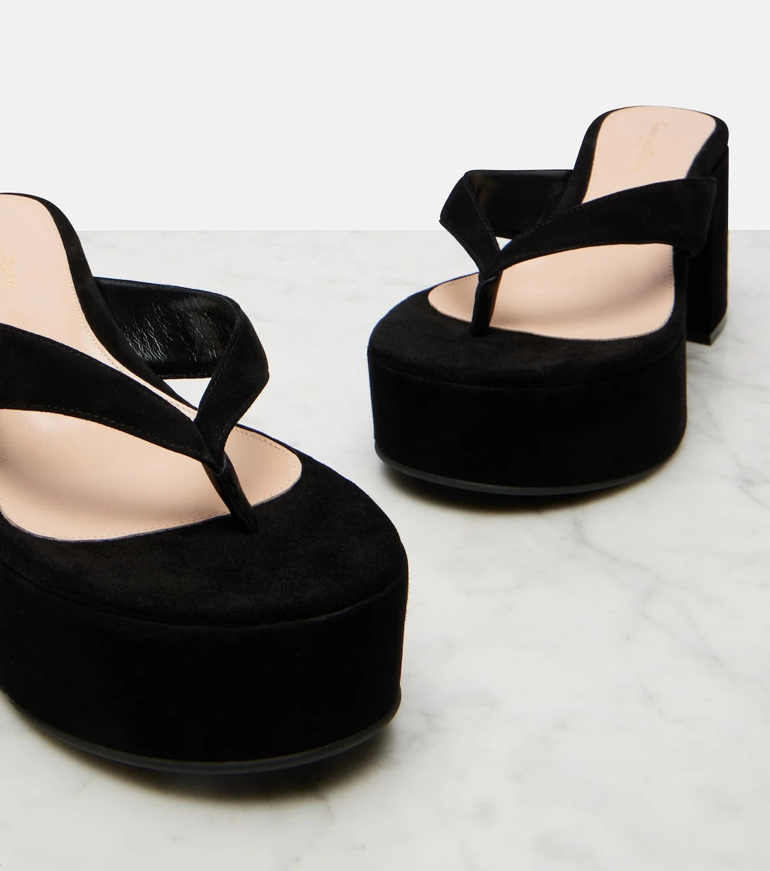 Gianvito Rossi - Suede platform thong sandals