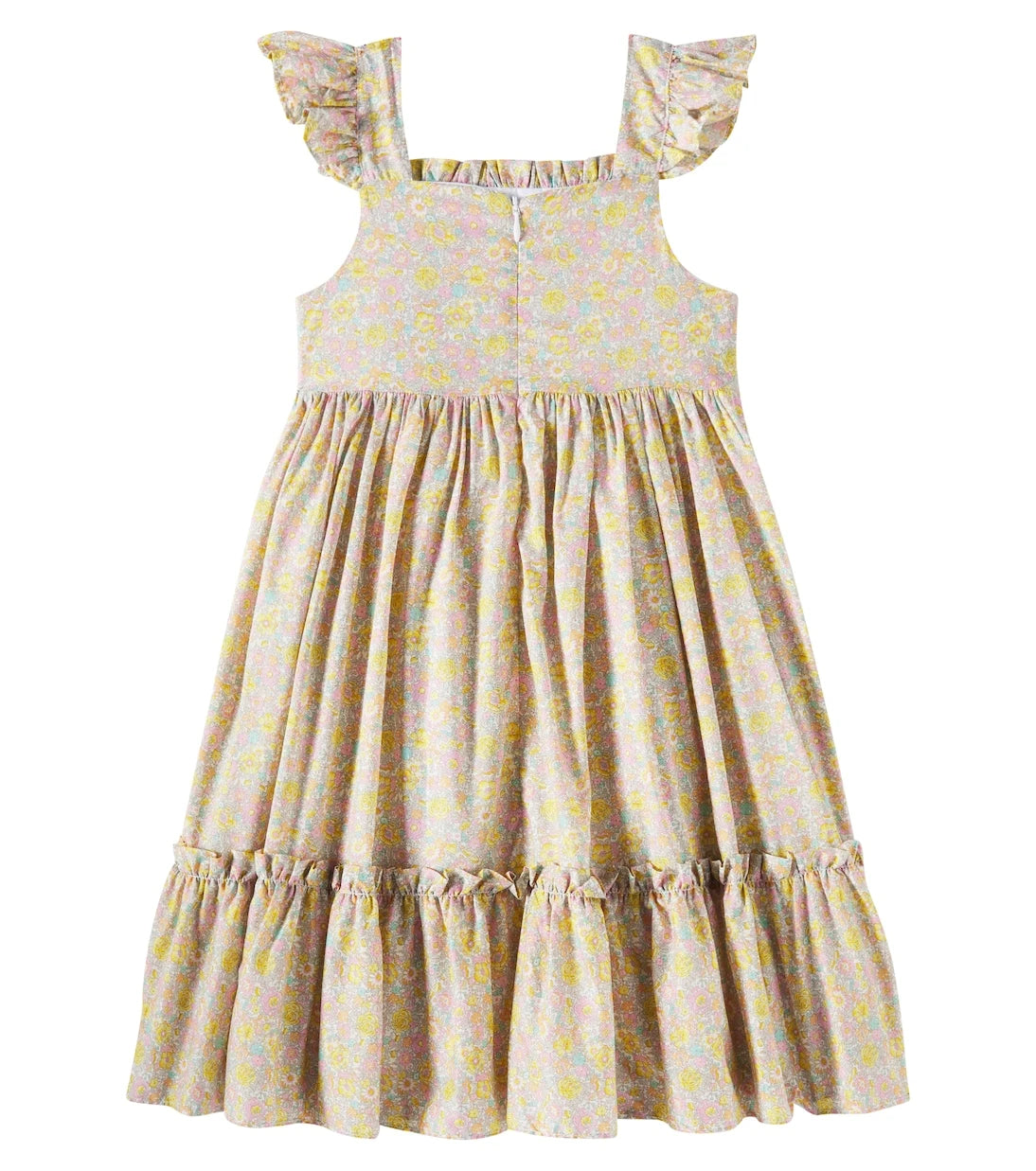 Patachou - Ruffled shirred floral cotton dress