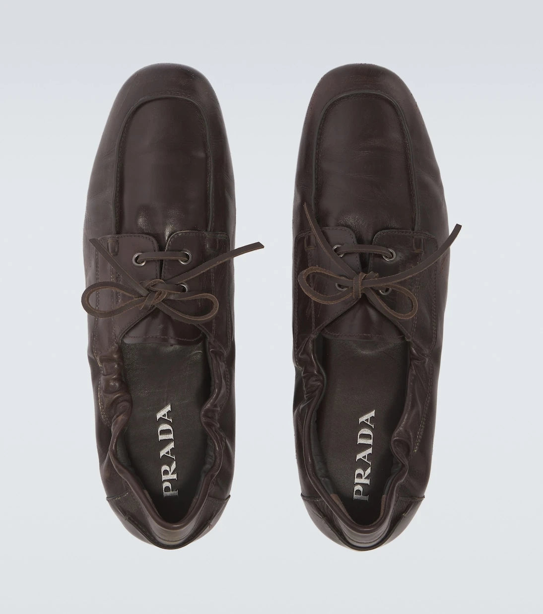 Prada - Shuffle leather boat shoes