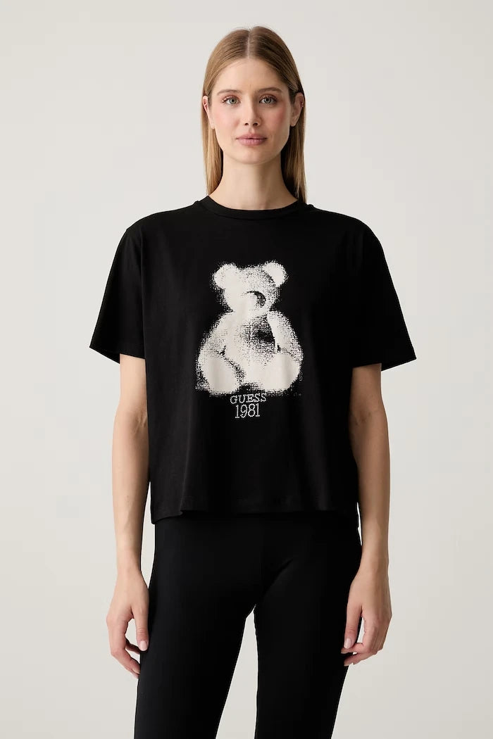 Guess тениска дамска от памук BEAR