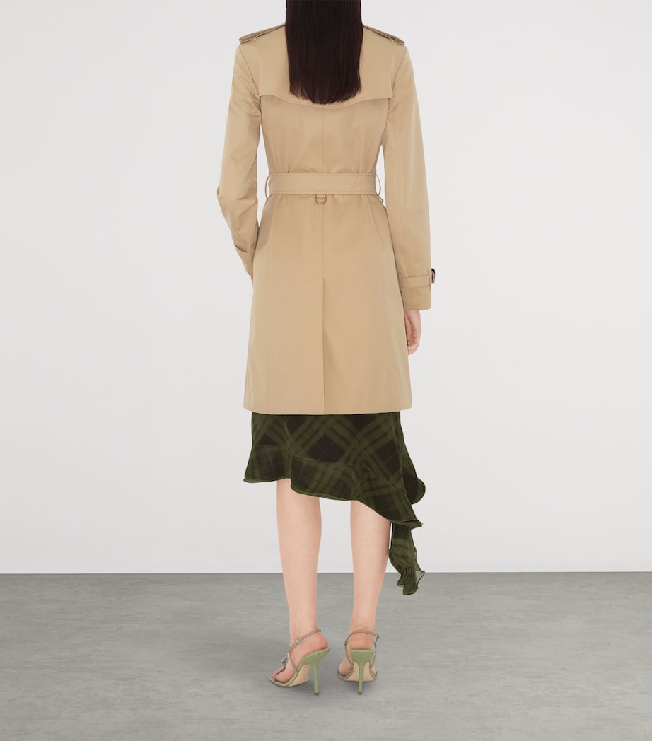 Burberry Beige Gabardine Mid-Length Chelsea Heritage Trench Coat