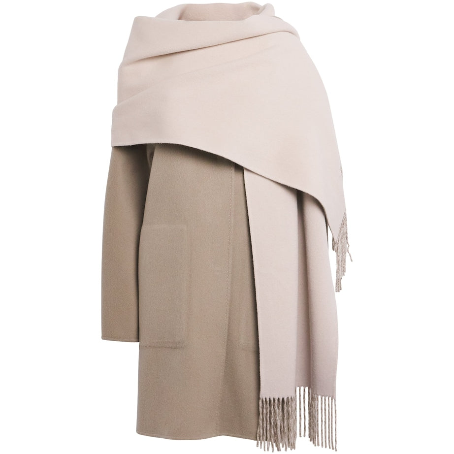 Lafayette 148 Beige Cashmere Reversible Scarf Coat