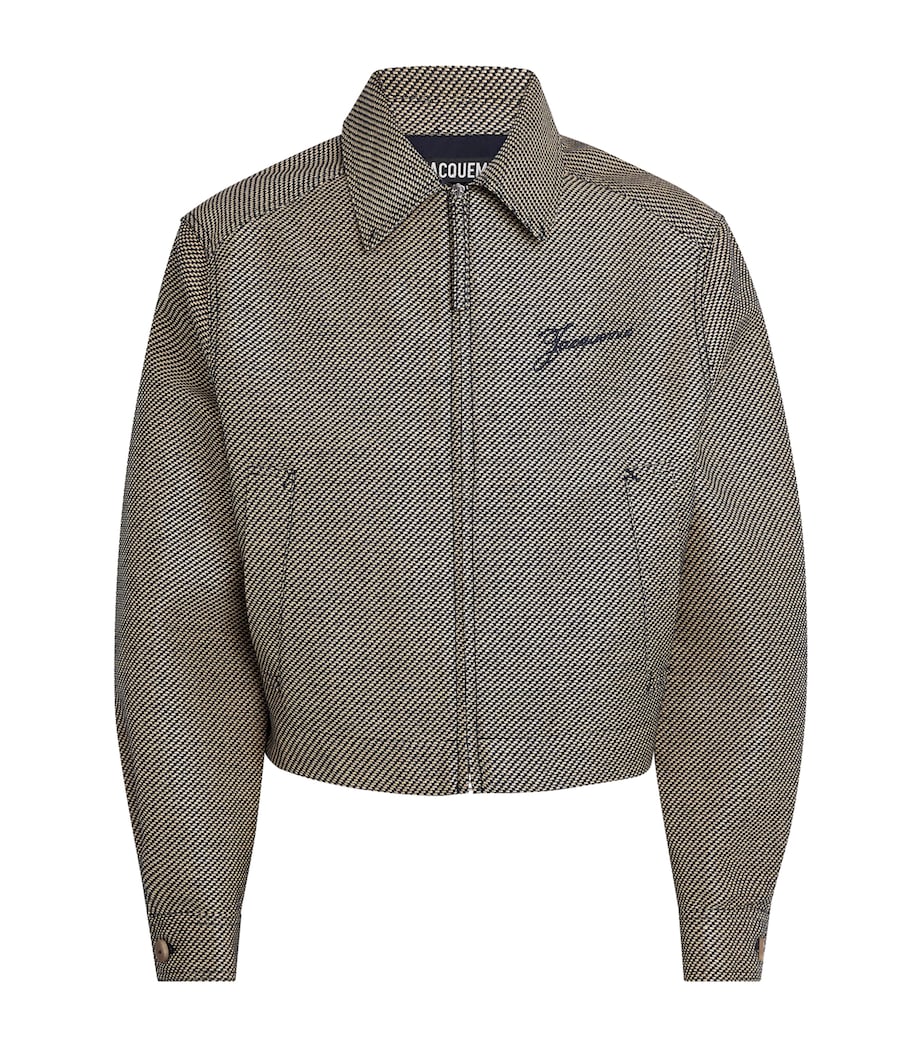 Jacquemus Navy Cotton-Blend Logo Jacket