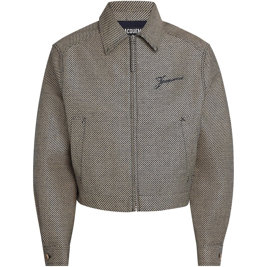 Jacquemus Navy Cotton-Blend Logo Jacket