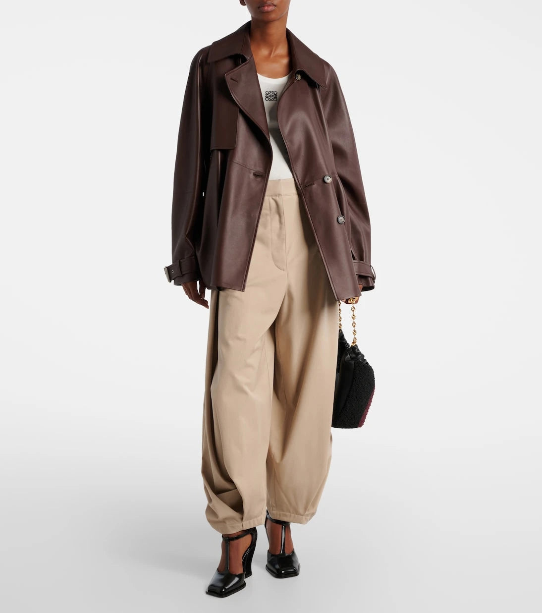 Loewe - Cotton and silk twill balloon pants