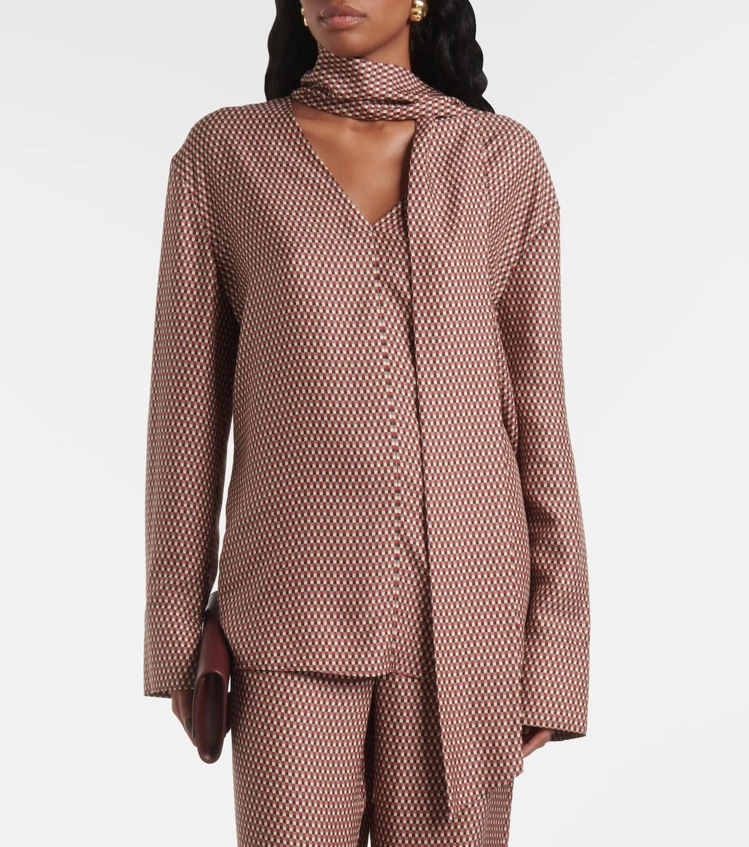 Joseph - Scarf-detail printed silk blouse