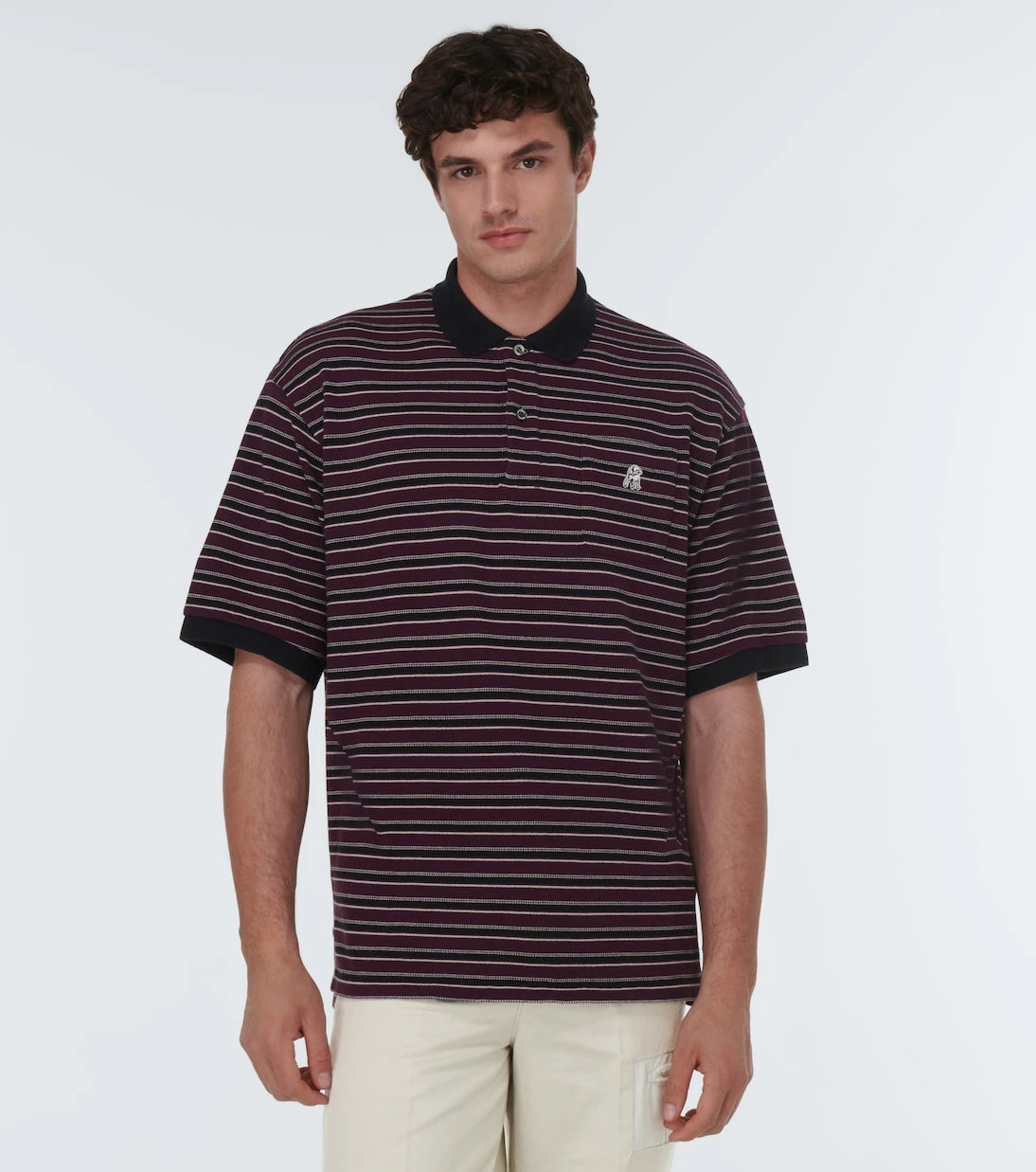 Undercover - Striped cotton polo shirt
