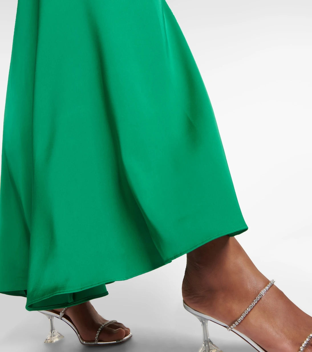 Self-Portrait - Feather-trimmed satin gown