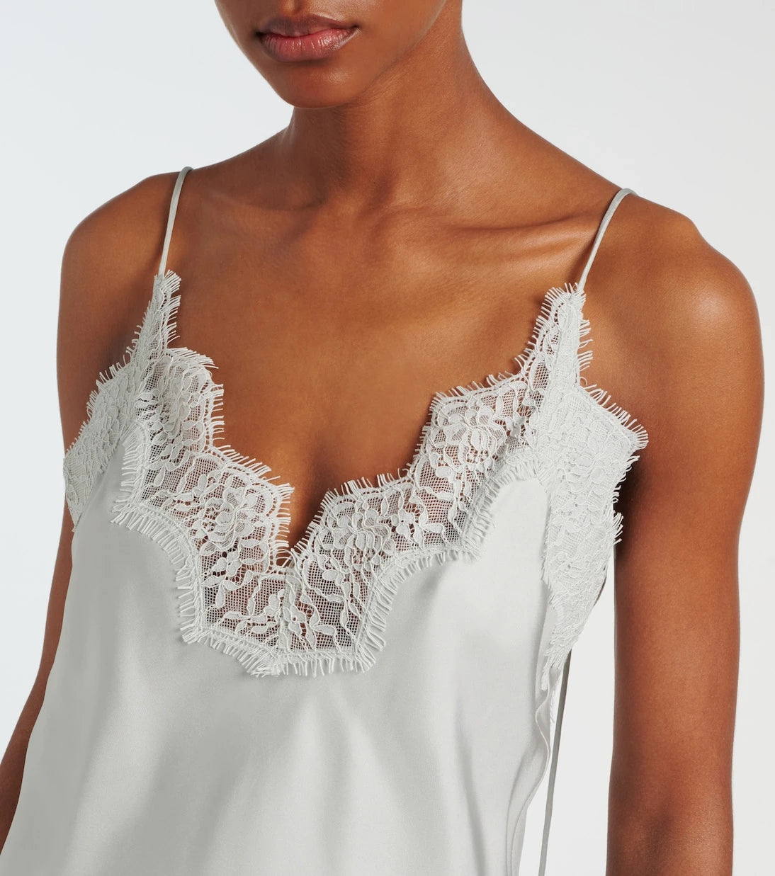 Róhe - Lace-trimmed silk top
