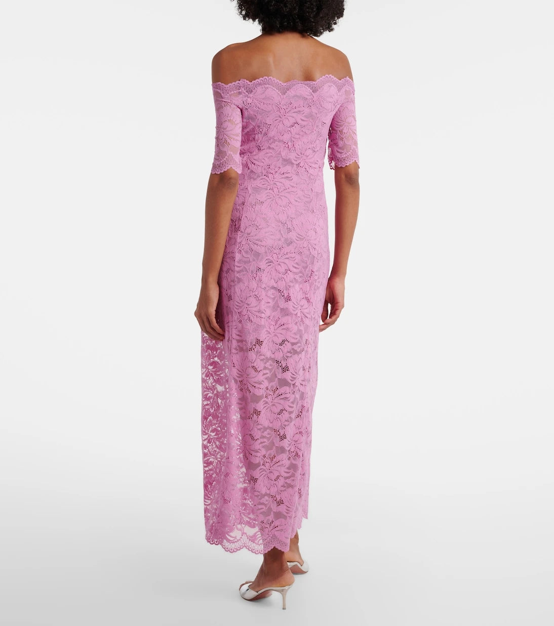 Rabanne - Off-shoulder lace midi dress