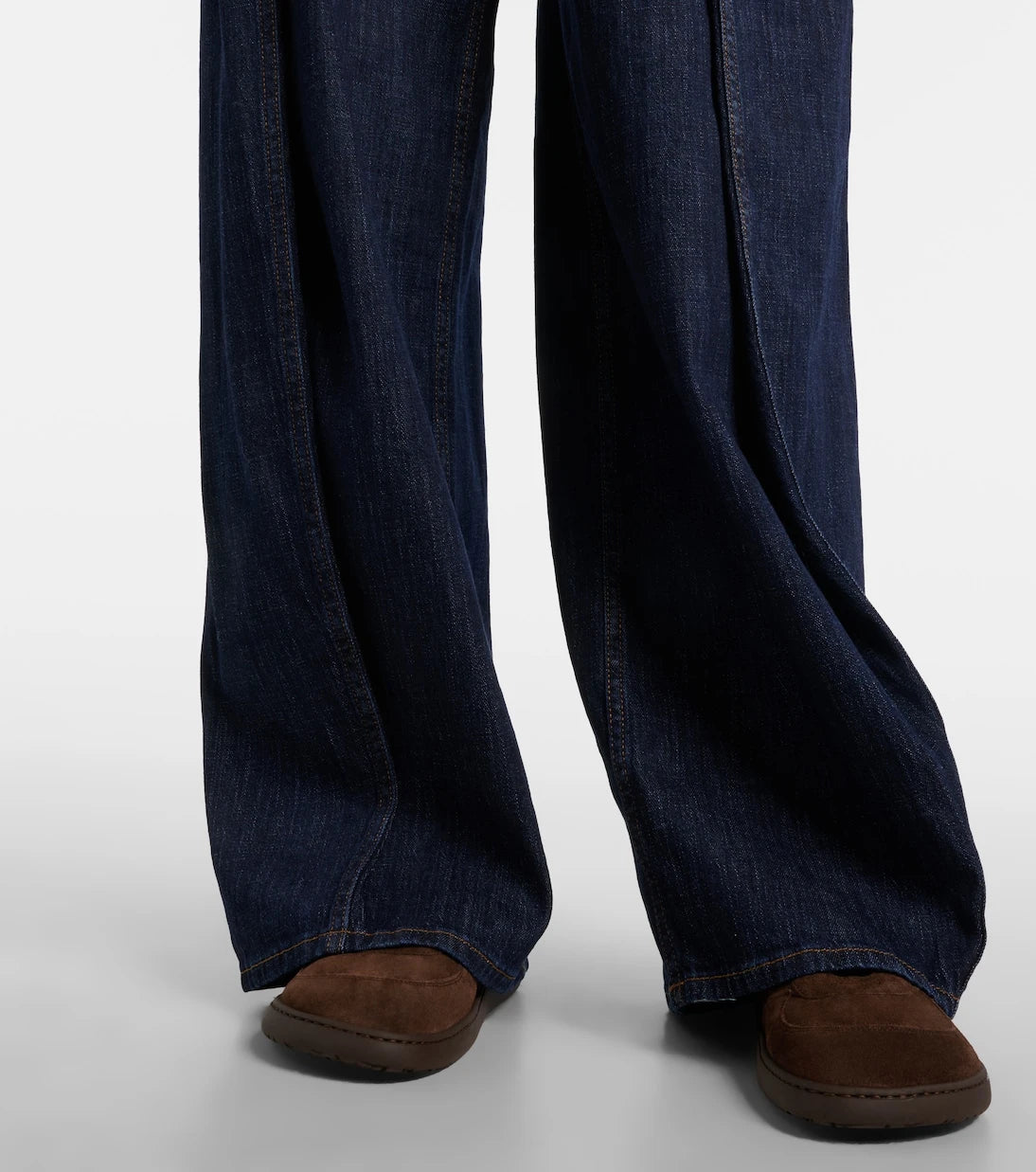 Loewe - Belted high-rise wide-leg jeans