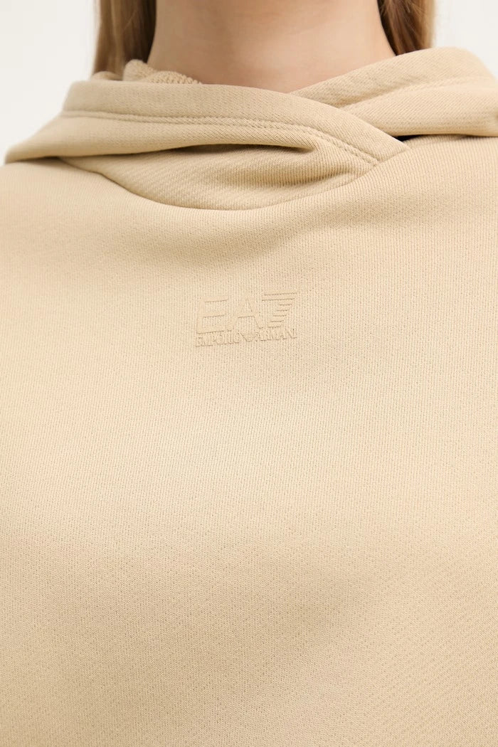 EA7 Emporio Armani kapüşonlu kadın pamuklu sweatshirt