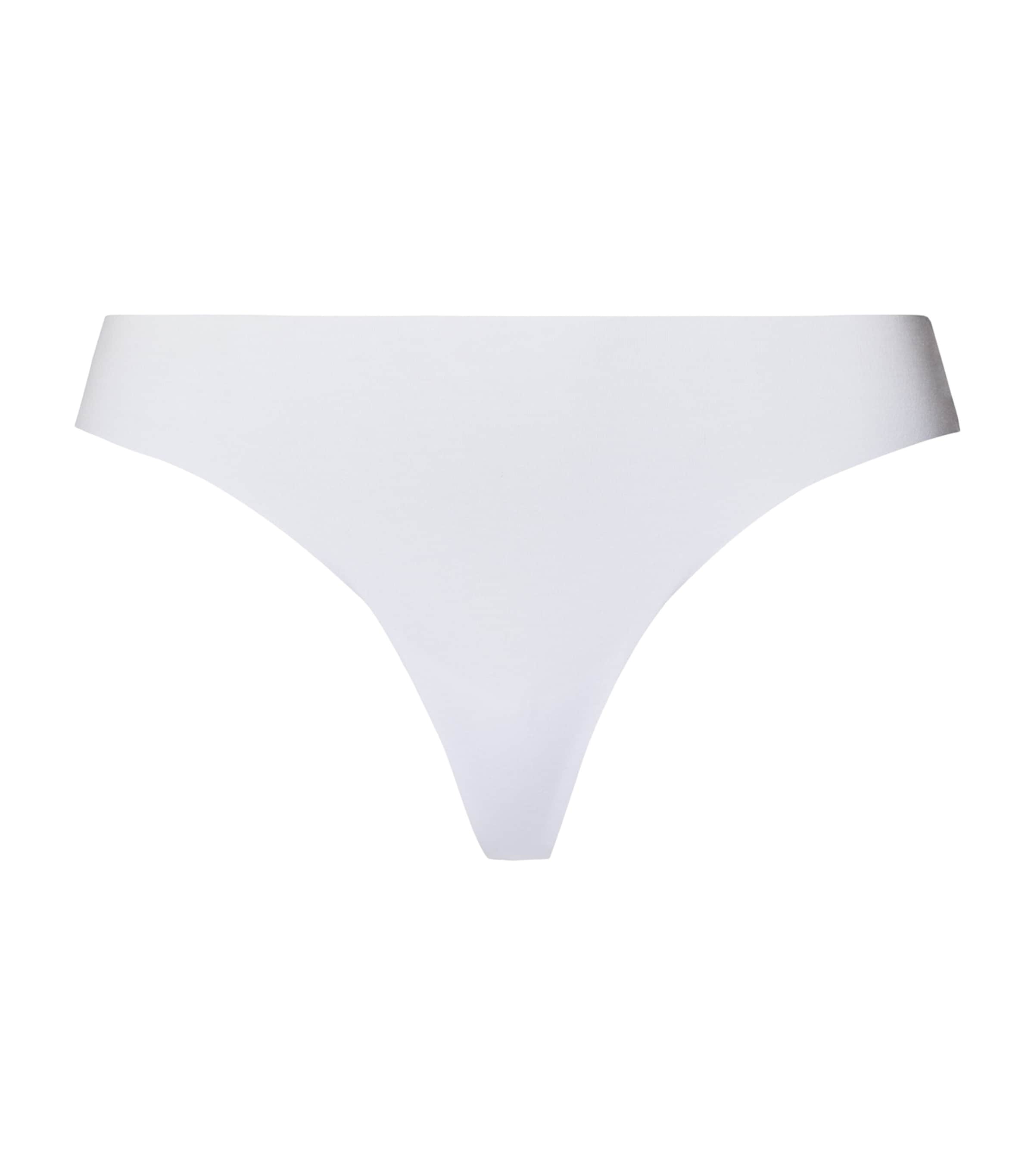 Hanro White Invisible Cotton Thong