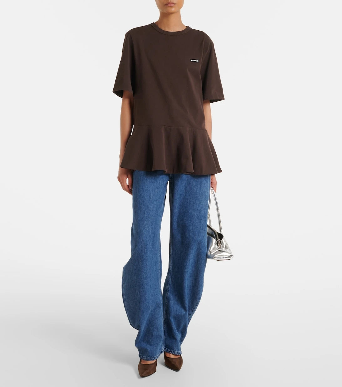 Rotate - Peplum cotton T-shirt