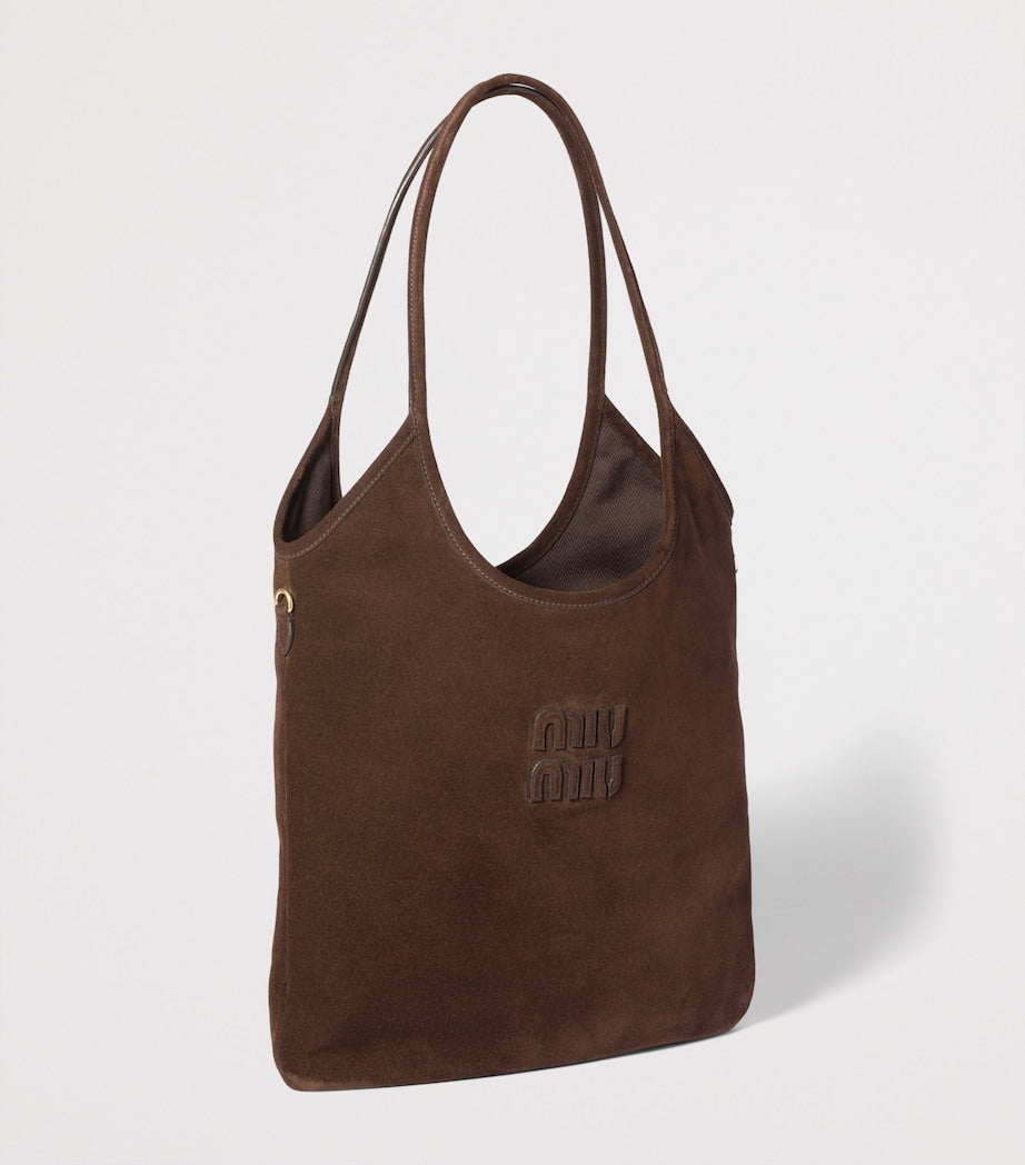 Miu Miu Brown Suede Ivy Tote Bag