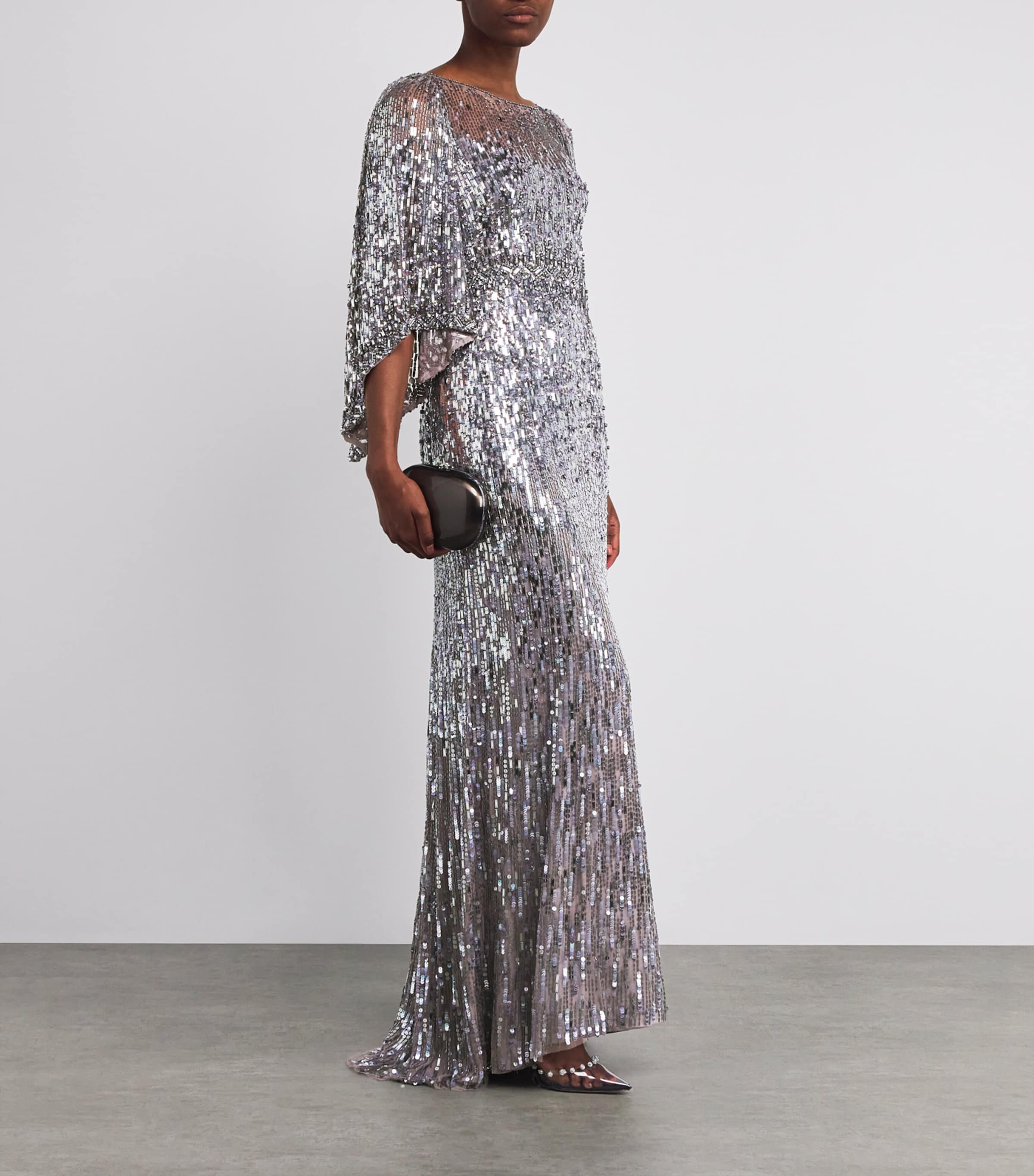 Jenny Packham Metallic Embellished Ines Gown