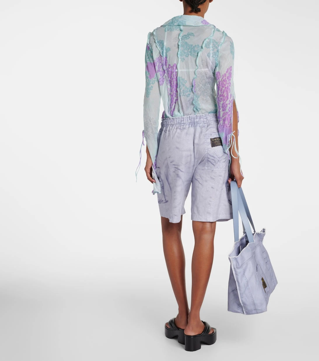 Acne Studios - Trompe l'œil linen and cotton Bermuda shorts