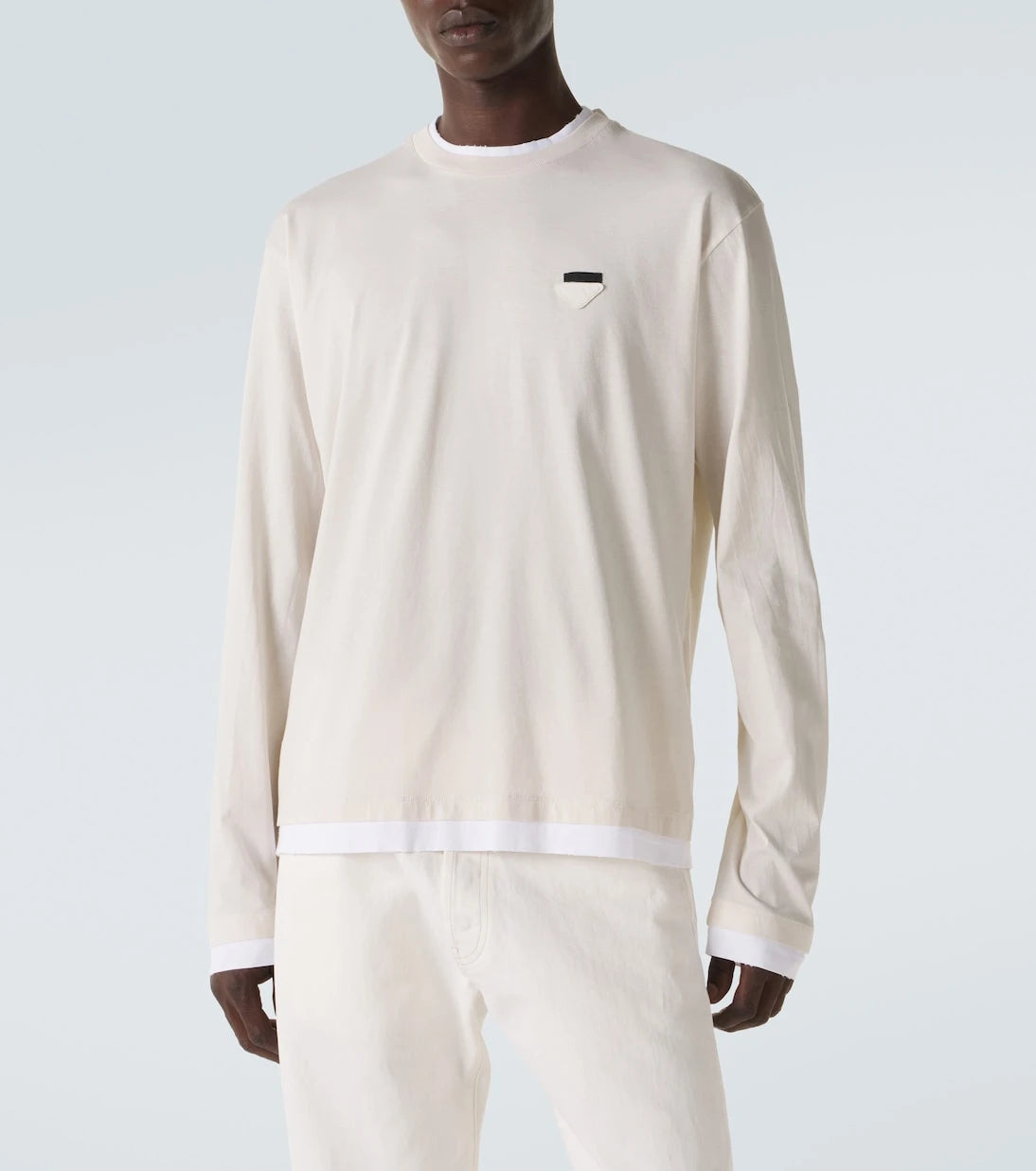 Prada - Layered cotton jersey T-shirt