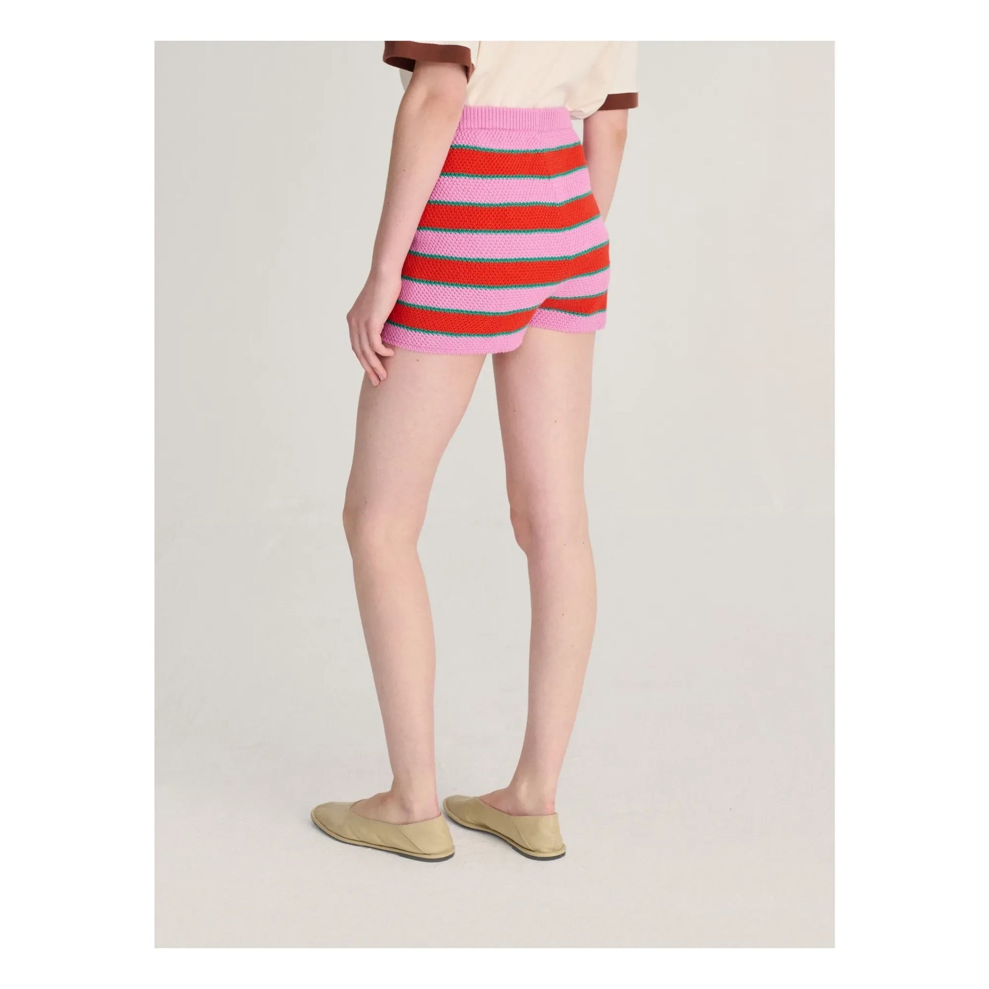 Bobo Choses - Organic cotton striped shorts | Pink