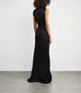 Victoria Beckham Black Satin Side-Split Gown