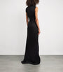 Victoria Beckham Black Satin Side-Split Gown