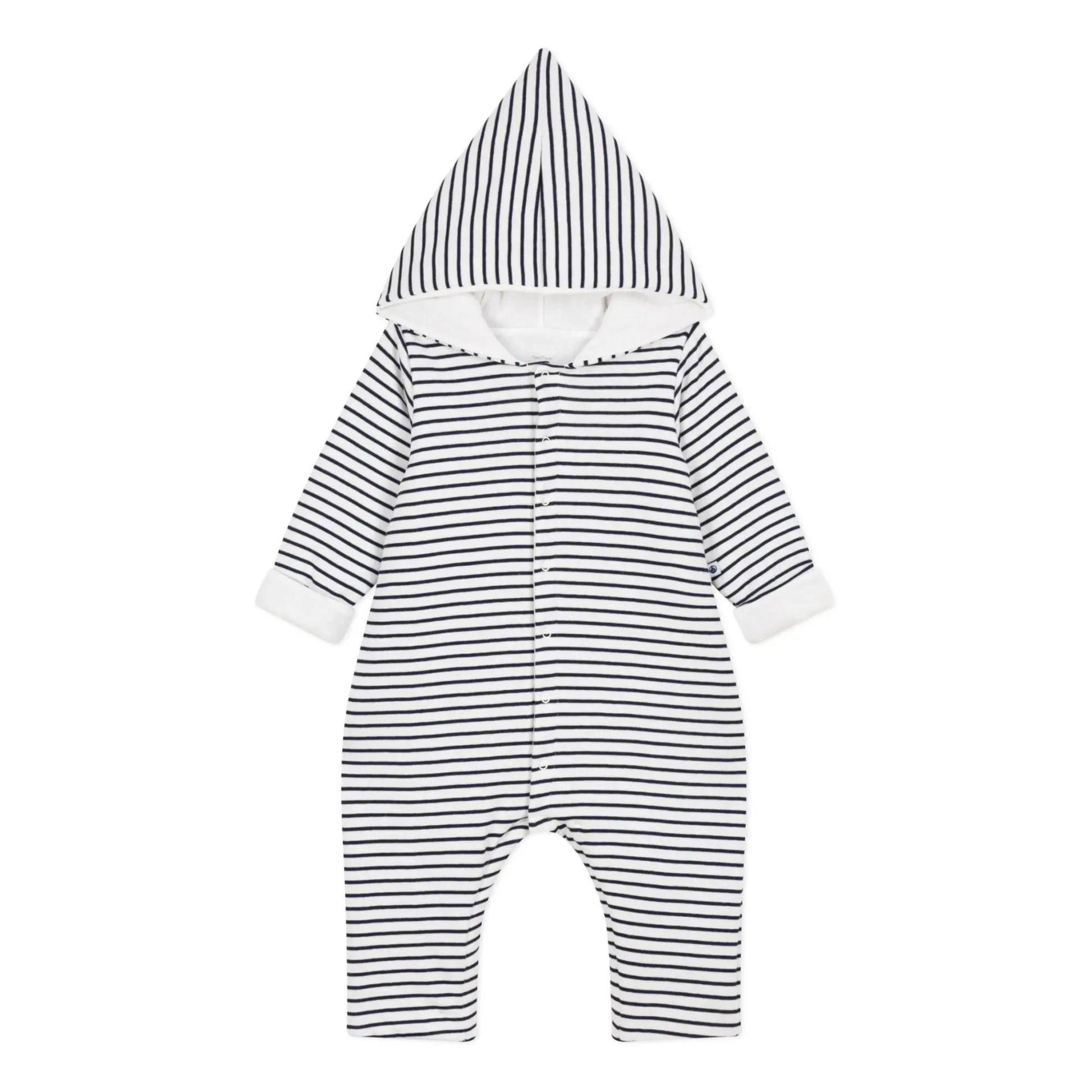 Petit Bateau - Long Hooded Jumpsuit | Navy blue