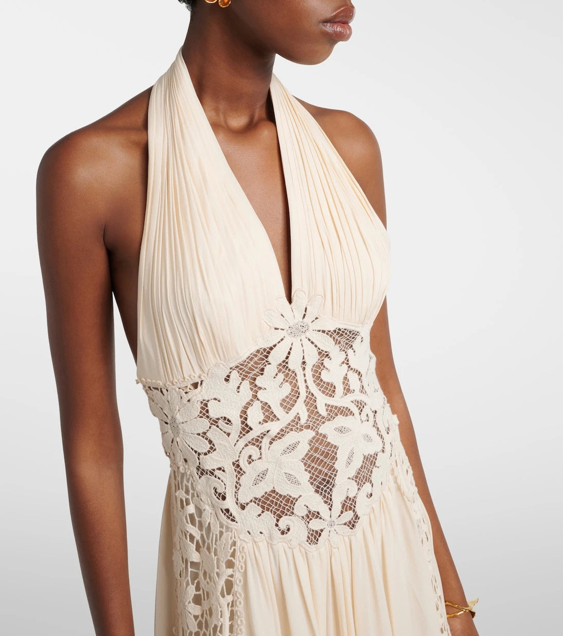Elie Saab - Georgette and macramé gown