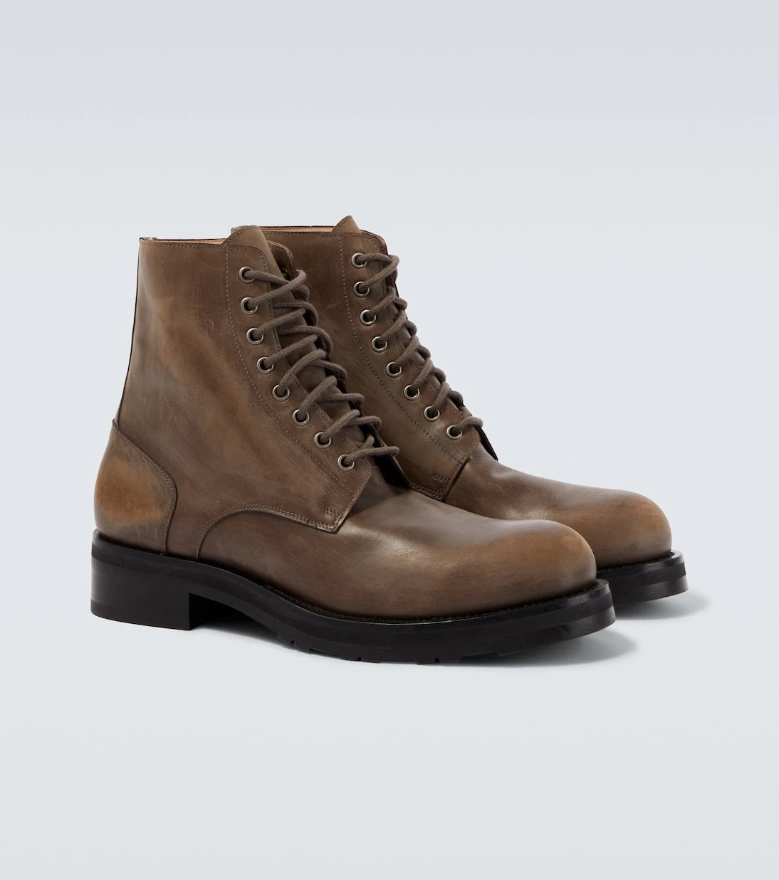 The Row - Distressed leather combat boots
