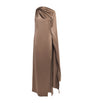 Max Mara Brown Silk One-Shoulder Maxi Dress
