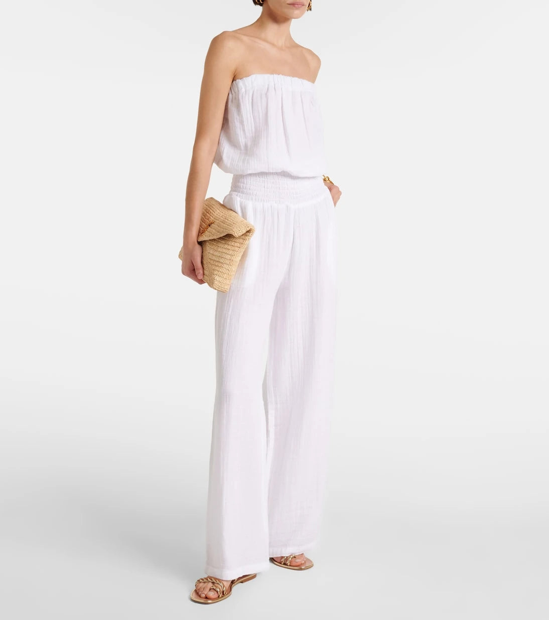 Melissa Odabash - Naomi strapless cotton jumpsuit