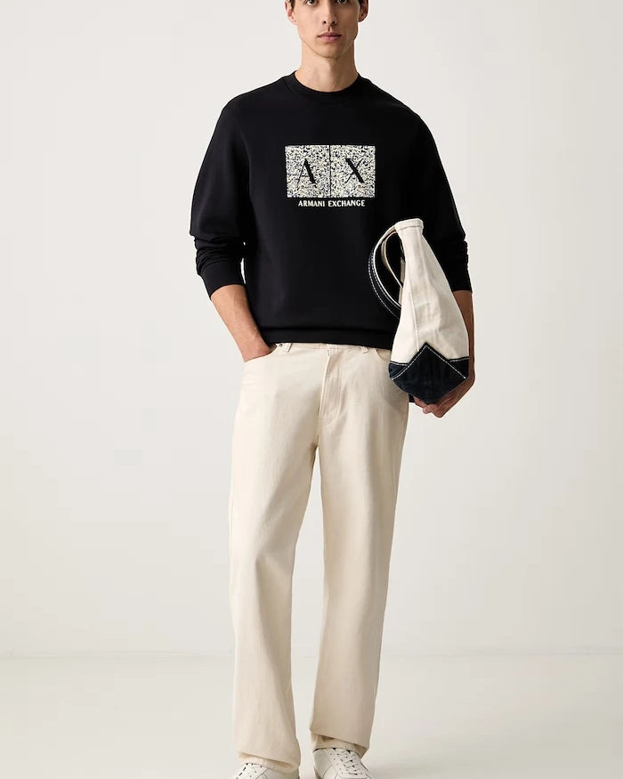 Armani Exchange капüşonlu erkek pamuklu sweatshirt