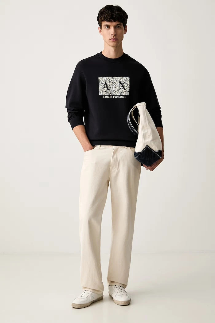 Armani Exchange капüşonlu erkek pamuklu sweatshirt