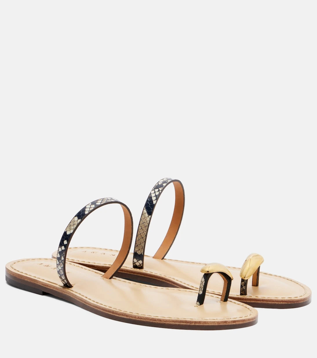 Amanu - Kibera snake-effect leather sandals