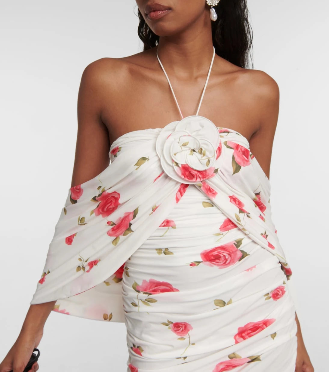 Magda Butrym - Floral-appliqué ruched minidress