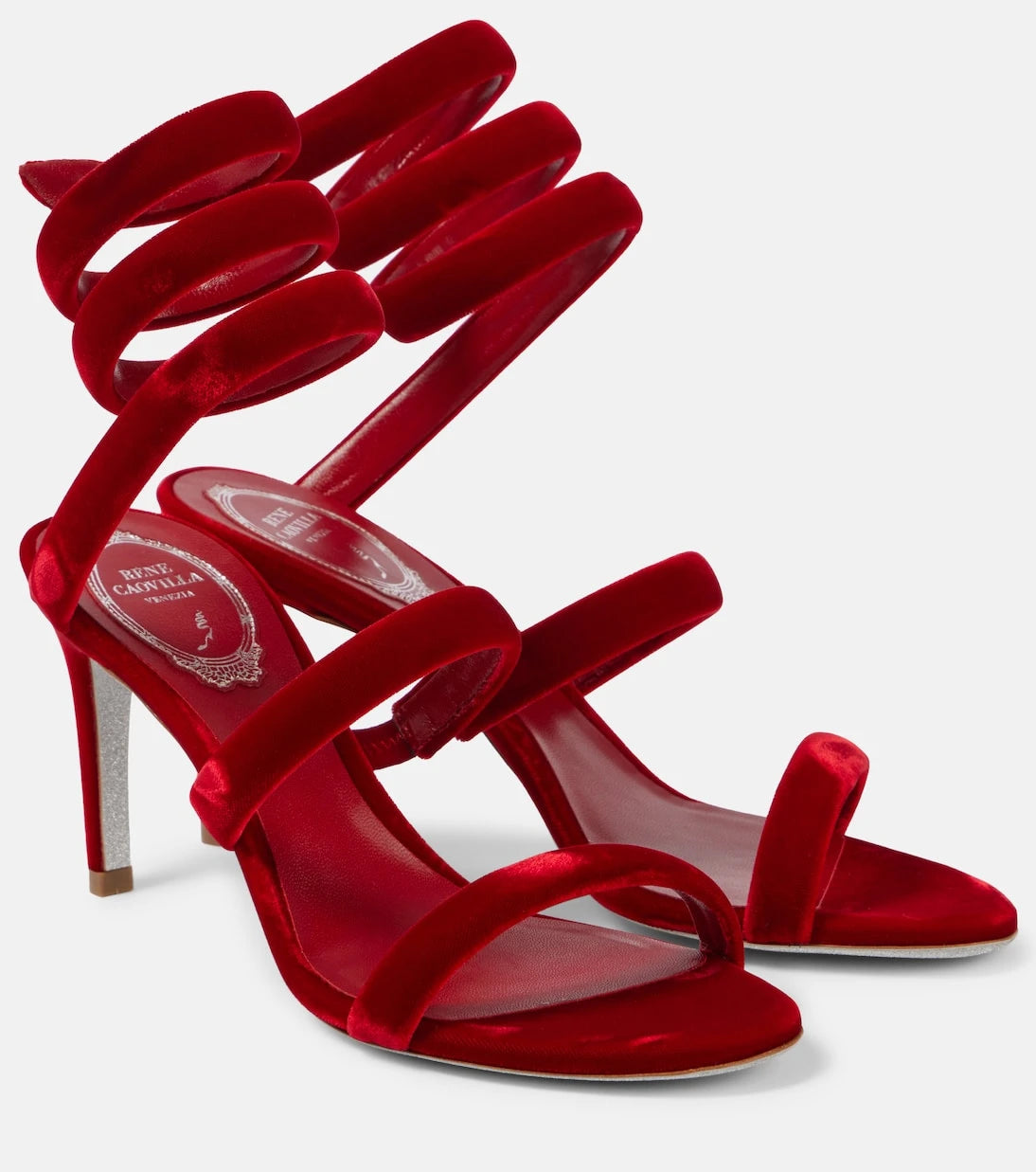 Rene Caovilla - Cleo 80 velvet sandals