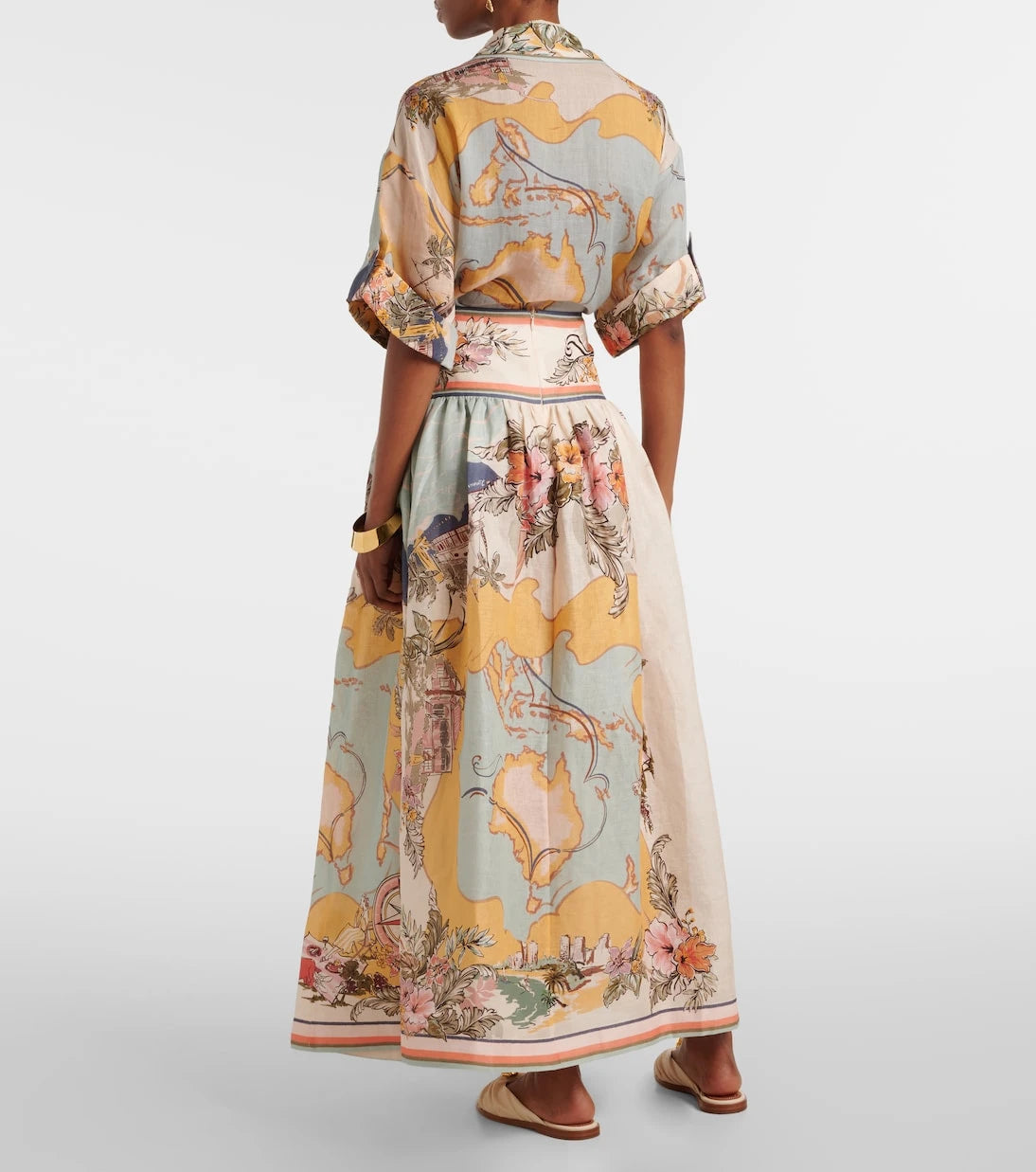 Zimmermann - Tallow printed linen maxi skirt