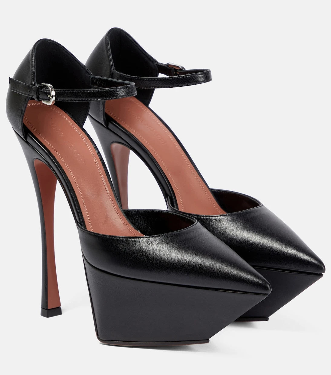 Amina Muaddi - Angelica leather platform pumps