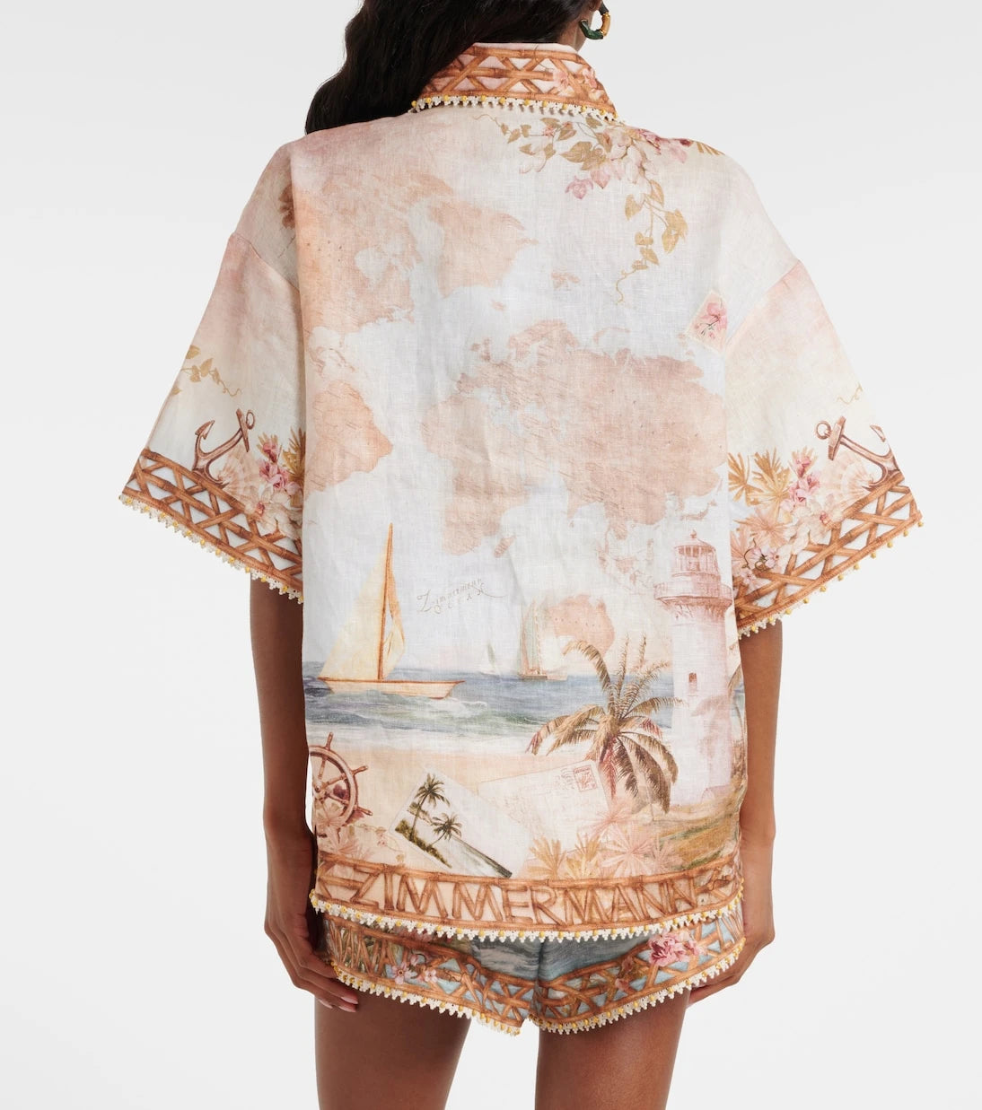 Zimmermann - Mahon printed linen bowling shirt