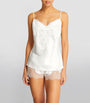 Marjolaine Ivory Silk Lace-Trim Baccarat Camisole