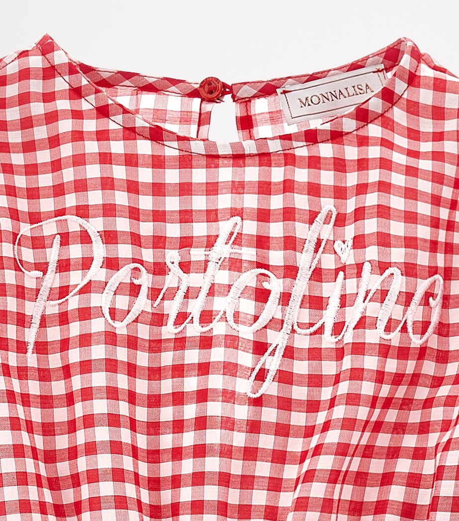 Monnalisa Cotton Gingham Portofino Playsuit (2-12 Years)