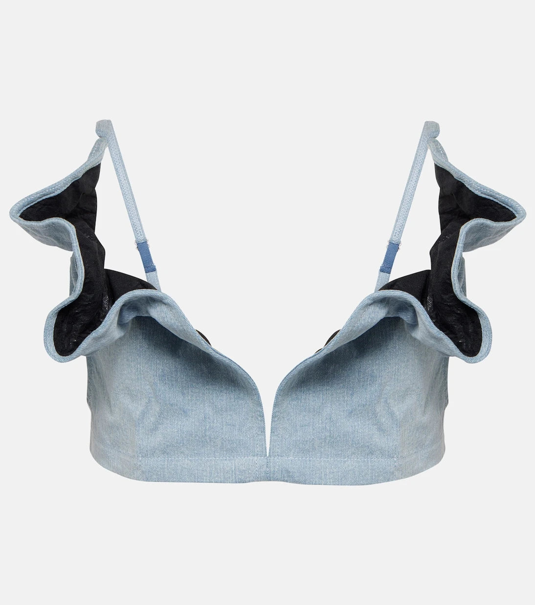 Y/Project - Ruffled denim bra top