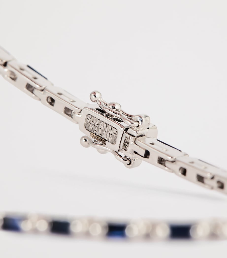 White Gold and Sapphire Bold Linear Tennis Bracelet