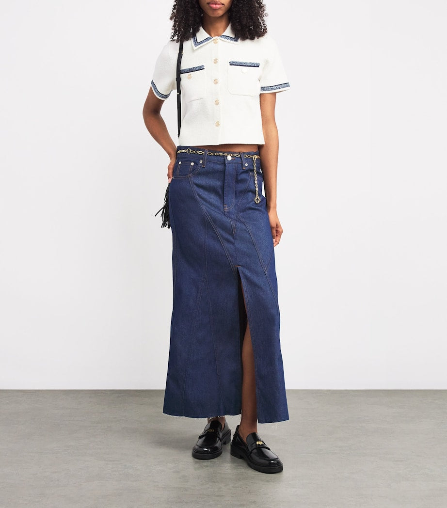 White Cotton-Blend Bouclé Shirt